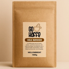 Gokaffe 1000g Hele bønner, Mellombrent